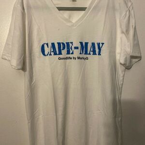 Marky G Mens White Short Sleeve Good Life Cape May Graphic T Shirt Size Large